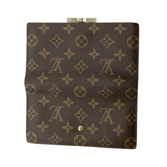 VTG Louis Vuitton Monogram French Kiss Lock Long Wallet - Picture 5 of 6